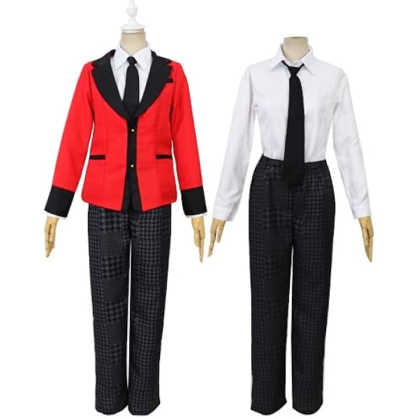 Anime Cosplay Kakegurui Ryta Suzui Kostym, Herr Uniform Kostym Skoluniformer Kostym Komplett Set För Halloween Karneval Julfest (xl,röd) XXL