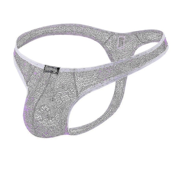 Herr Spets Enfärgad G-string Trosor Kalsonger Låg Midja Underkläder Nattkläder Purple L