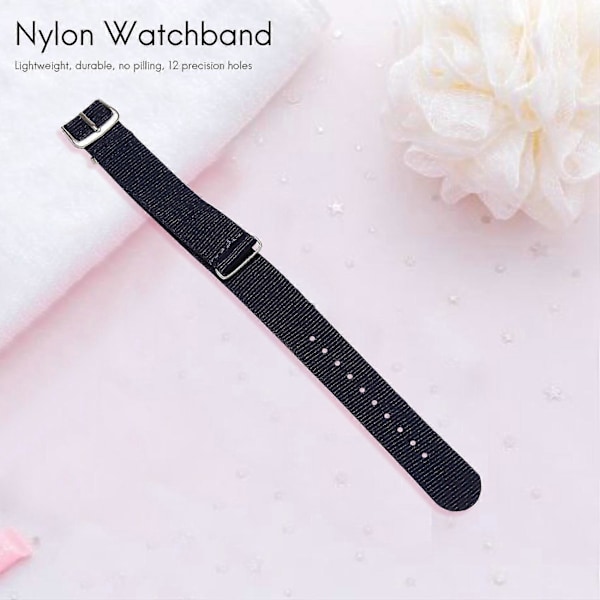 18mm Nylon Armband med dragsko, klockarmband, mörkblå