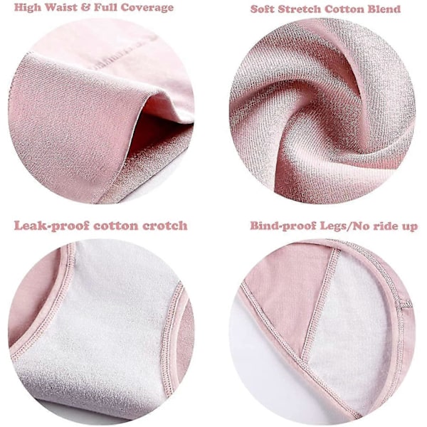 3 stk. Dame Periodetætte Trusser Menstruationstrusser Bomuld Menstruationsundertøj Black x Gray x Skin color XL