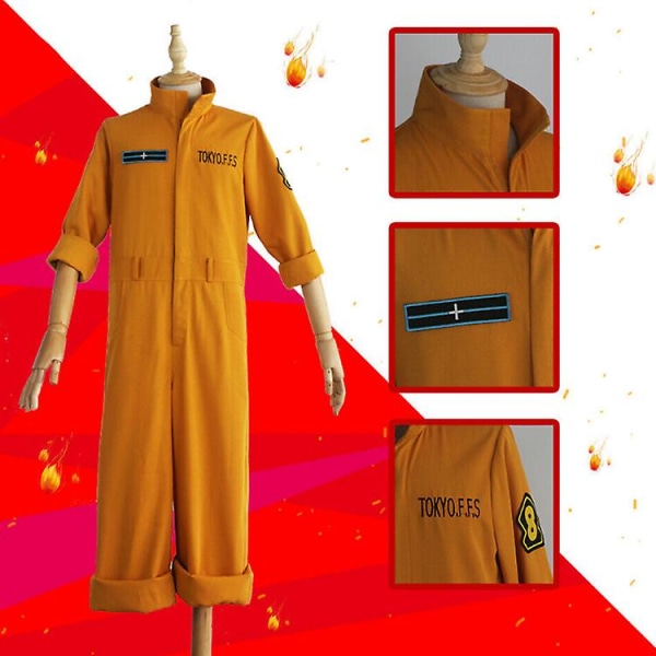 Shinra Kusakabe Cosplay Costume Enn Enn No Shouboutai Fire Force Jumpsuit Maki Oze Cosplay Kotatsu Tamaki Party Outfit Female S