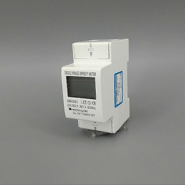 80A DIN-skena Enfas 2-tråds LCD Digital Display Strömförbrukning Energi Elmätare kWh AC