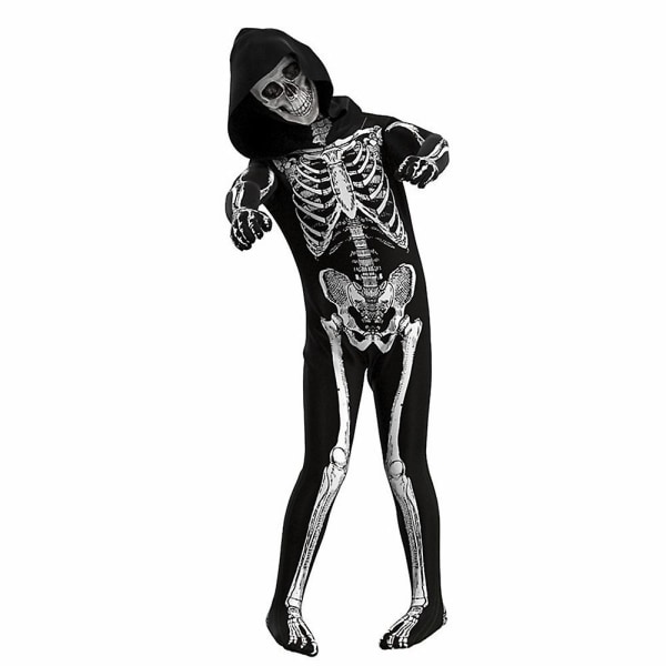 Barn Cosplay Halloween Skräck Skeleton Zombie Fancy Dress Up Party Dräkt Jumpsuit presenter 4-5Years