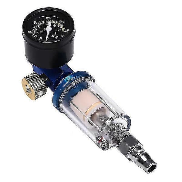 Spray Paint Gun Kit Luftregulator Måler & In-line Luft Olje Vannseparator Filter Hfmqv