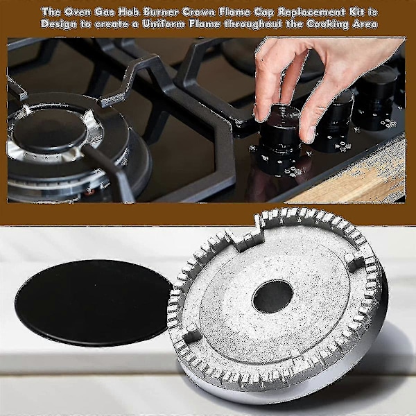 Platt Stylecooker Hatt Set Spislock Uppgraderad, Ugn Gasspis Brännare Kronlock, Gasbrännarlock Passar De Flesta Gasspisar