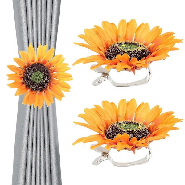 2 stk. Solsikke Gardin Holdbacks Gardin Tiebacks Clips Gardinbindingsclips