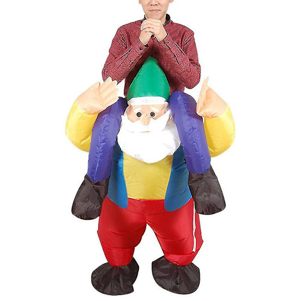 Uppblåsbar Tomtedräkt Ride-on Jul Cosplay Kostym För Män Kvinnor