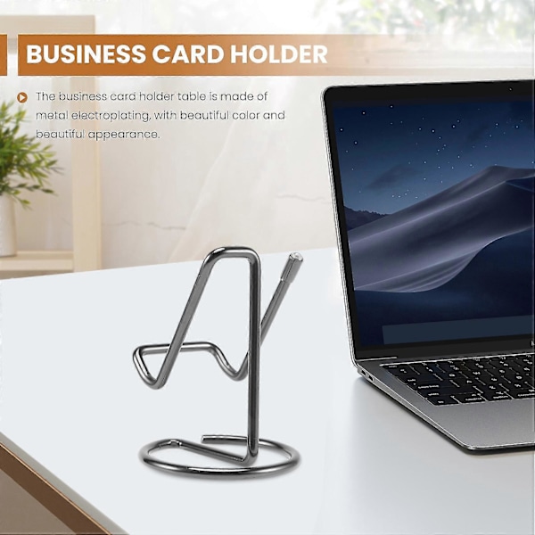 Visitkort Holder Til Skrivebord, sød Metal Sort Desktop Visitkort Holder Display Til Mænd & Kvinder