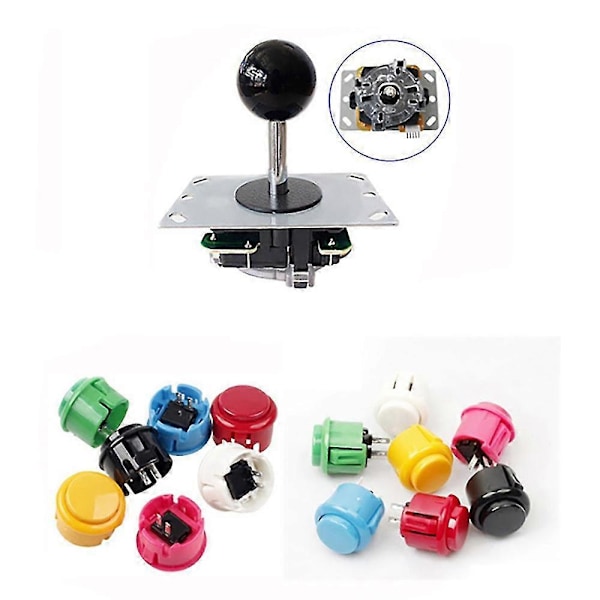 2-personers Arkad DIY Kit USB Encoder Till PC Joystick + Arkadknapp Lämplig För Arkad Joystick Elec