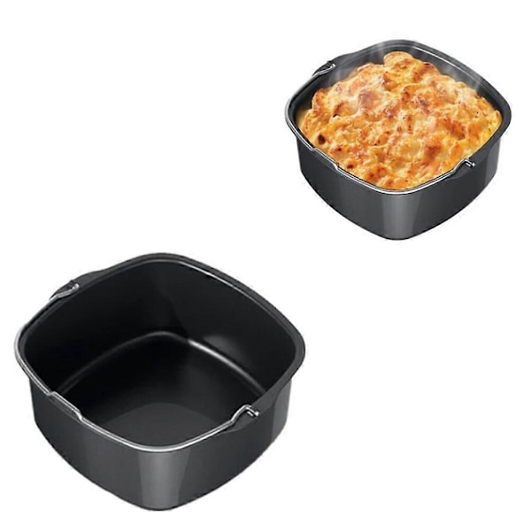 1 stk. Airfryer Tilbehør Kakekurv Pizzapanne Grill Kjøkken Gadget Kompatibel for HD9925 (Svart)
