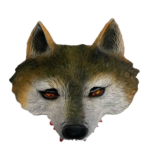 Julkarnevalsfest Djurmask Älg Big Bad Wolf Kanin Halvt ansikte Makeup Katt Hundmask Cosplay Mascara Latexmask Wolf