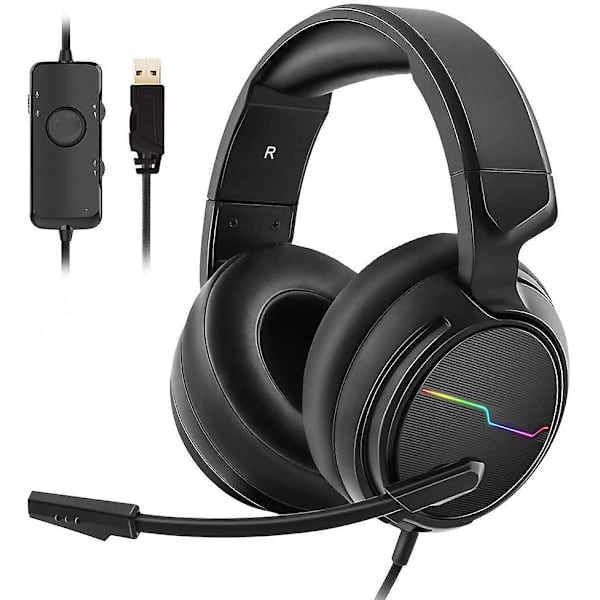 USB Professionelt Gaming Headset til PC - 7.1 Surround Sound Headset