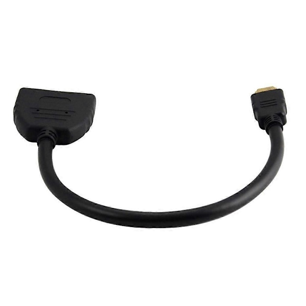 1 indgang 2 udgange Han til Dobbelt Hun Splitter Sort Kabel Adapter Konverter A/V 1080p