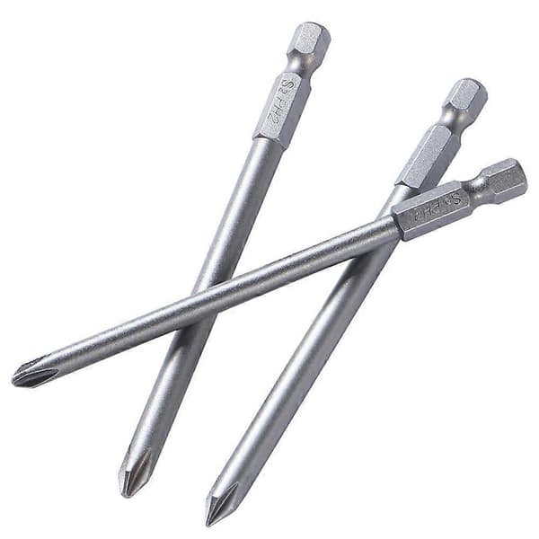 9 stk. S2 Stål 100mm 1/4 tommers Hex Magnetisk PH1 PH2 Krysshode Skrutrekker Bits Sett