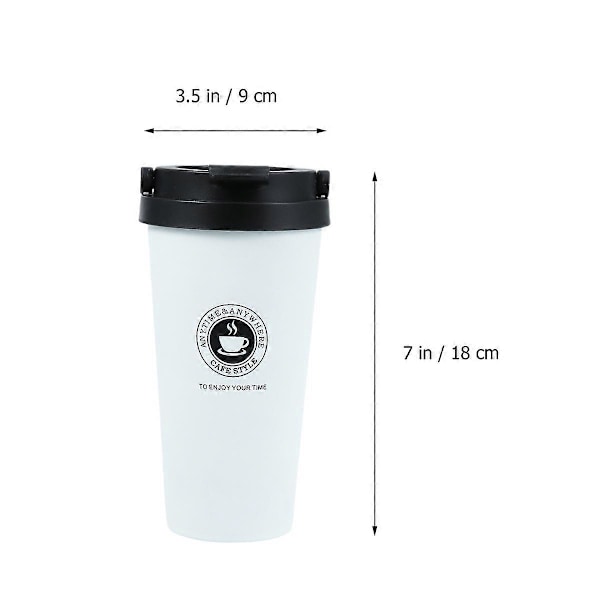 500ML Kreativ Rustfri Stål Kop Dobbelt Lag Kaffekop Vakuum Øl Mælk Te Krus til Kontor Udendørs (Hvid)