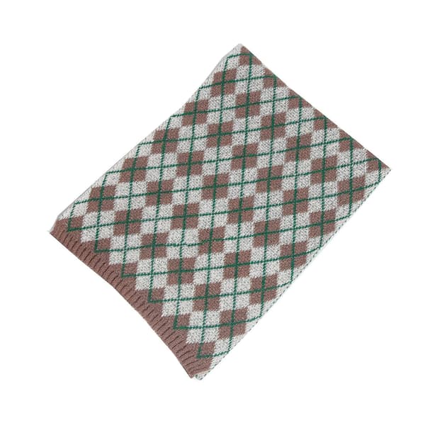 Mjuk damscarf Klassisk Tofs Pläd Vinter Julklapp green