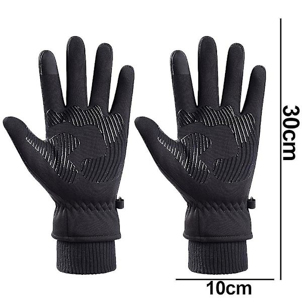 Utendørs Berøringsskjerm Ridehansker Varme Full Finger Ski Klatrehansker Black