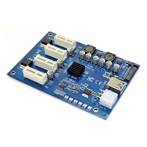 Udvidelsessæt Pci-e X1 Til 4pci-e X16 1 Til 4 Port Pci Express Switch Multiplier Hub Sata Usb Riser C