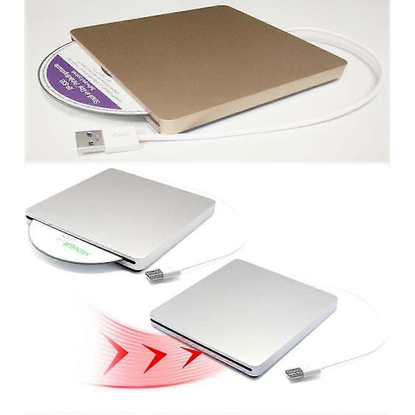 Extern DVD-enhet Usb2.0 Portabel Slim DVD CD Ram Brännare Läsare För Laptop Stationär Dator Stöd Os Win7