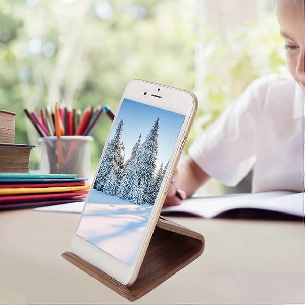 Mobiltelefonholder Tablet PC Base Træ Tablet Stand (valnød)