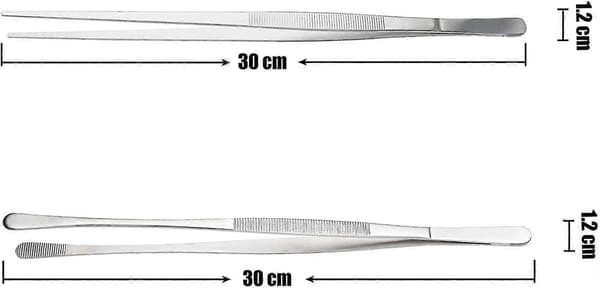 Rustfrit Stål Køkken Tænger - Præcisions Køkken Tænger - 2 Styk, 30cm