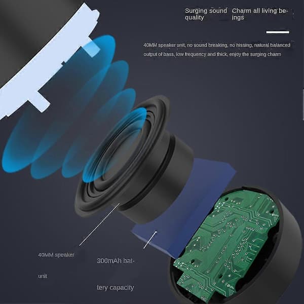 Mini Kannettava Led Insert Tf Kortti Subwoofer Kaiutin Bluetooth Kaiutin Langaton Mini Kaiutin (musta)