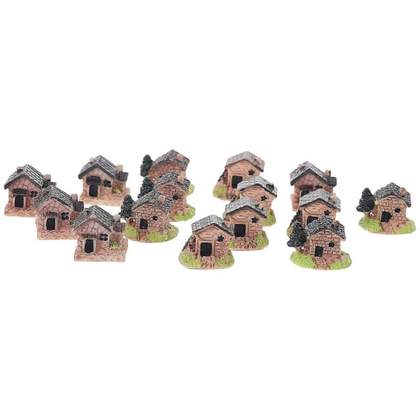 15 st Harts Husmodell Mikro Landskapsdekor Mini Husformade Prydnader