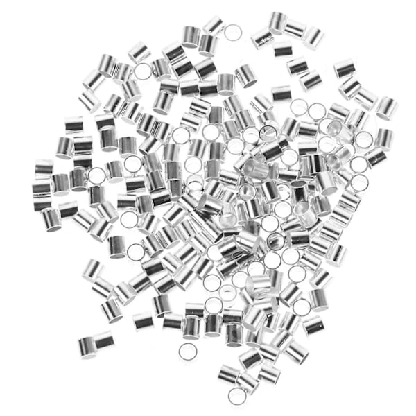 4-pack/2000 st Koppar Positioneringsrör Distanspärlor Smyckessnöre Kontakter Armband Distansberlock för DIY Smycken Kostymtillbehör (Silver, Inner