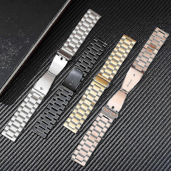 Passar för klockarmband i rostfritt stål Armband Dam Herr Solid Metall Klockarmband 16mm 18mm 20mm 22mm 24mm Armband Klockarmband Rose Gold 22mm