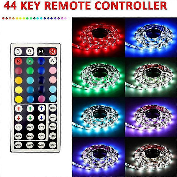 10m Vattentäta LED-slingor med 44-knapps Kontroller Flexibla Färgskiftande RGB-ljusslingor EU