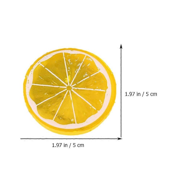 20 st Konstgjorda Citronskivor Falska Citronskivor Plast Fruktskivor Dekorationer
