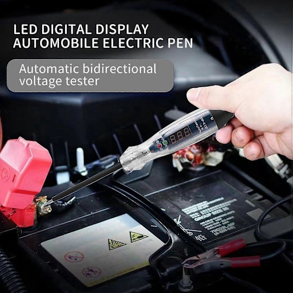 10x Bilprovningslampa 3-60v DC Digital LED Krets Testare Auto Dubbelriktad Spänningstestare Elec