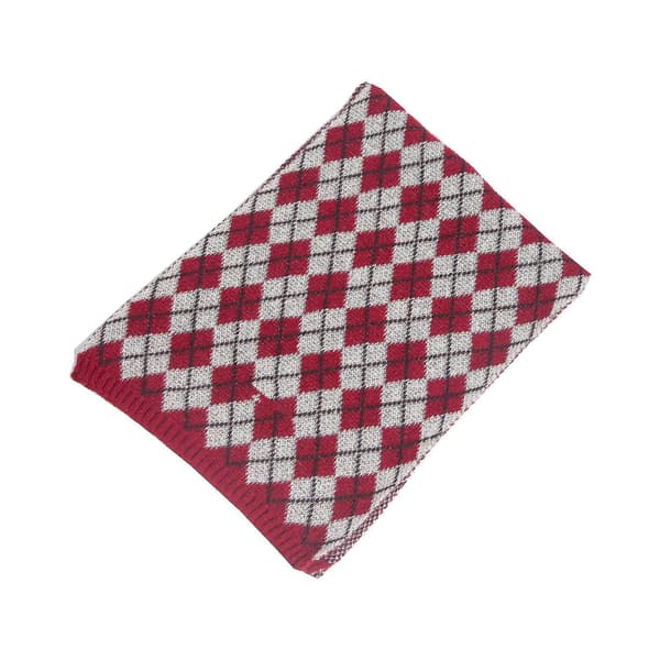 Mjuk damscarf Klassisk Tofs Pläd Vinter Julklapp red