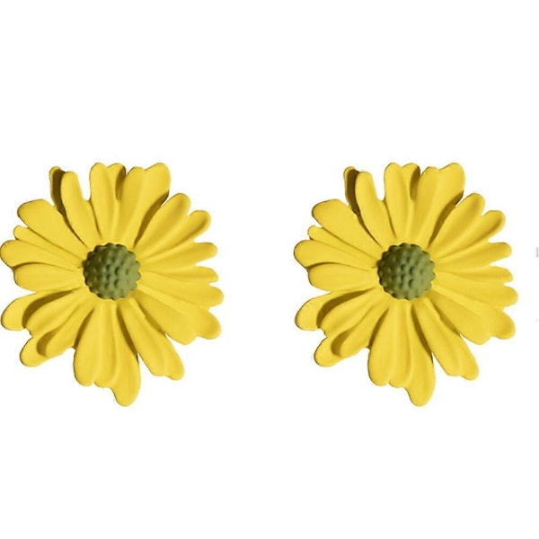 Neulakorvakoru Daisy-korvakorut Kukka nappikorvakorut Luovat korvakorut Muoti korvarengas naiselle tytölle naiselle (keltainen)