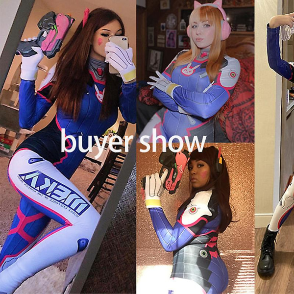 Dva Cosplay Kostym Bodysuit Zenti Game Dam Sexiga Jumpsuits för vuxna Peruk Gun Hörlurar Hel kostym Halloween Fest Kostymer Kläder L