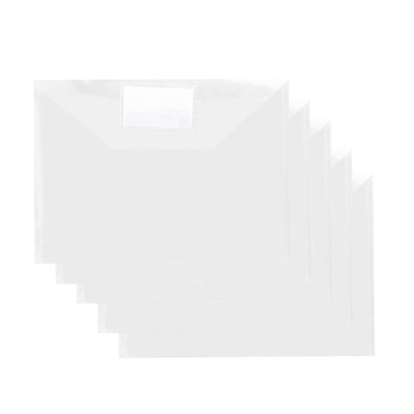 10 stk. A4 Fil Dokumentmappe Klar Transparent Dokumentkuvert Organizer med Trykknap