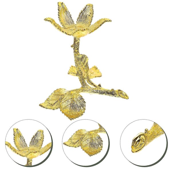 Krystallkule Base Metall Rose Blomst Formet Krystallkule Display Base Kuleholder
