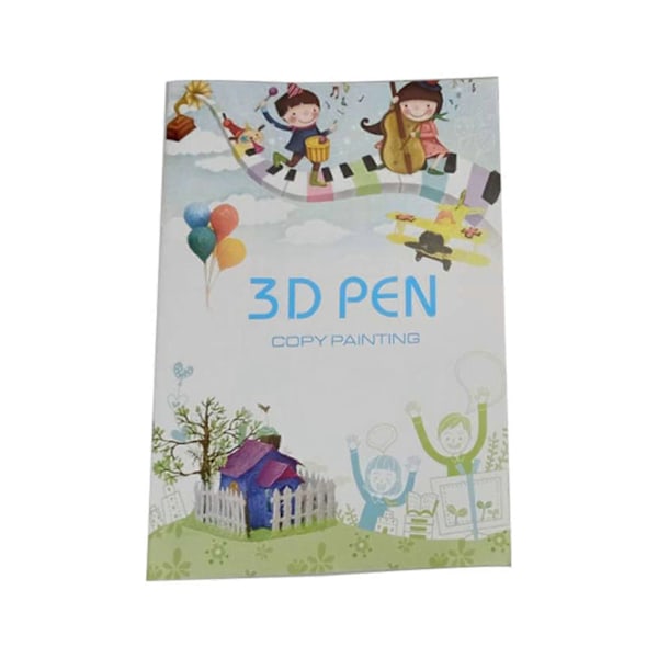 JIKAIX 3D-tulostusalbumi, monitoiminen, monipuoliset kuviot, kirkkaat värit, A4-kokoinen maalaus DIY 3D-kynämallipaperikirja lasten leluihin kouluun