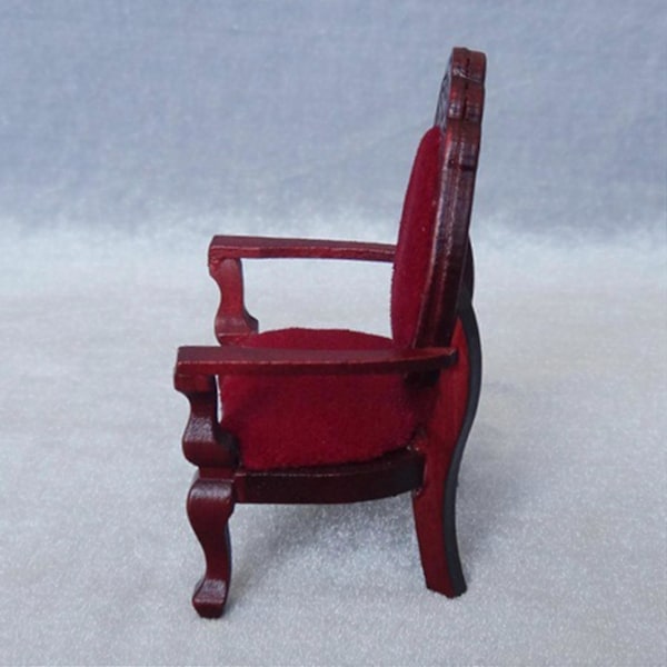 1/12 Dukkehus Møbler Miniature Udskåret Ferskenformet Stol i Træ Til DIY Dekoration Dukkehus Fu
