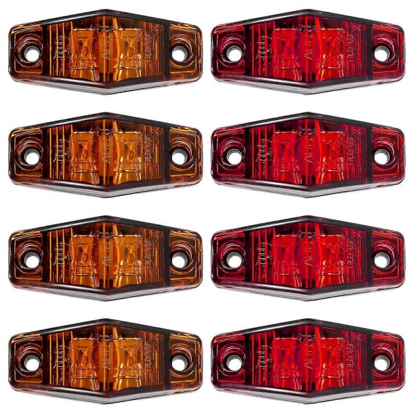 2 LED Sidemarkeringslys Lamper Lastebil Tilhenger Klaring Lys Forseglede Indikatorlys Vanntett (4