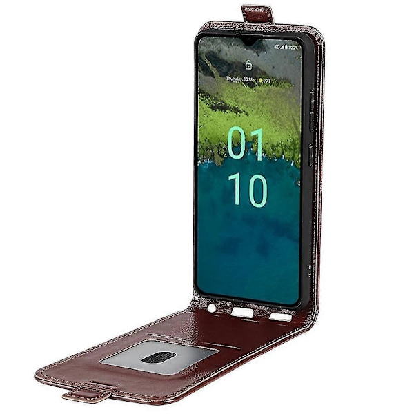 För Nokia C110 Kortfack Telefonfodral Crazy Texture Vertikalt Flip Läderfodral Brown Style D Nokia C110