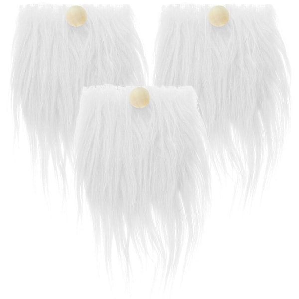 3 Set Tomteskägg Tillbehör Handgjorda Tomte Skägg Förklippta Tomteskägg Fusk Skägg