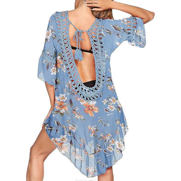 Badedragt Cover Up Dame Badedragt Kjole Plus Size Sexet Bikini Strand Tunika Top Sommer A d pat6 XL