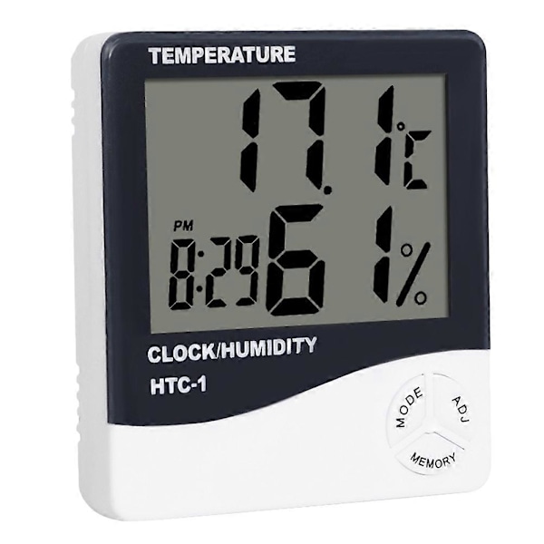 2 st Hushållstermometer Inomhus Elektronisk Termometer Rumshygrometer Elektronisk Väckarklocka (utan Batteri)
