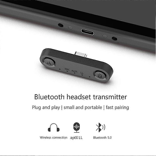 Bluetooth-sender for Switch Bluetooth 5.0 trådløs lydadaptertilbehør for Switch Lite P