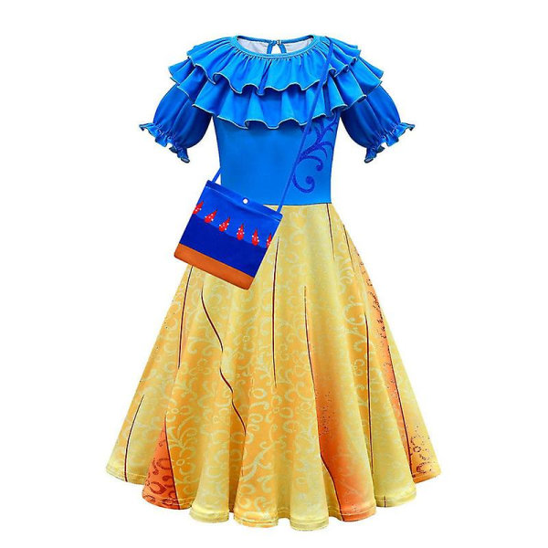 Prinsessan Snövit klänning för tjejer Halloween cosplay kostymer Puffärm Sommarklänning Tjej Födelsedagsfest Fin klänning Vestidos 100 (3-4T) 81000 dress-F