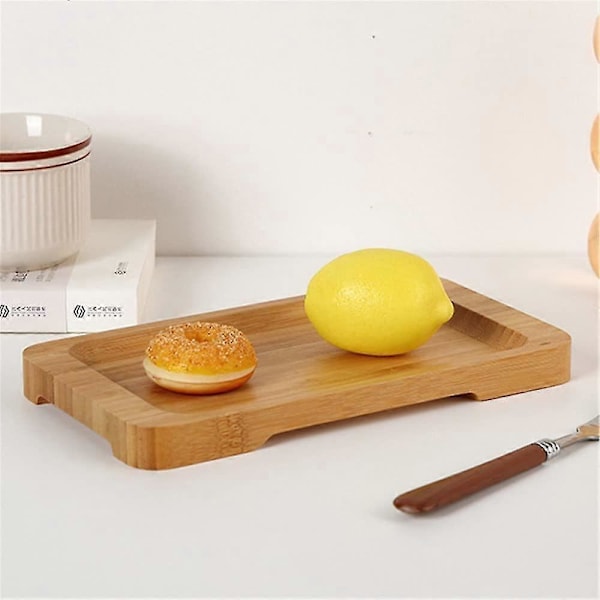 Bambubricka Bambu Serveringsbricka Träbricka Rektangulär Fat Blomsterpresent
