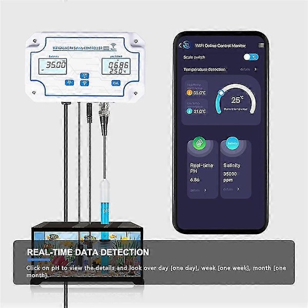 3-i-1 Wifi Detektor Ph/ity/temp Elektrisk Bnc Typ Sond För Rium Hydroponisk