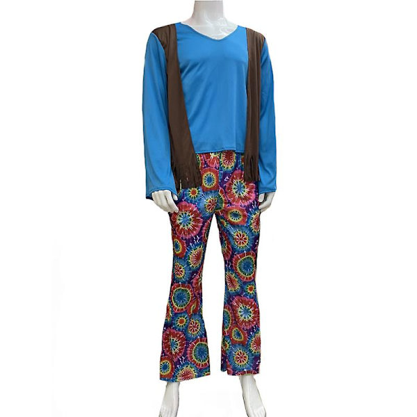Useita pariskuntia 60-luvun 70-luvun Rockabilly Hippie-asu Boheemi Mustalainen Disco Club Cosplay Karnevaali Halloween Hieno Juhlapuku Auburn L