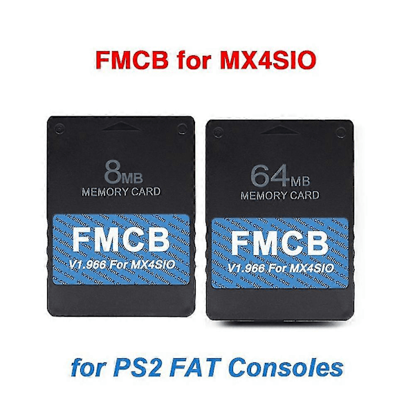 64mb Fmcb Kort V1.966 Til Ps2 Mx4sio Sio2sd Sd Kort Adapter Installeret Opl Til Playstation2 Spil Con